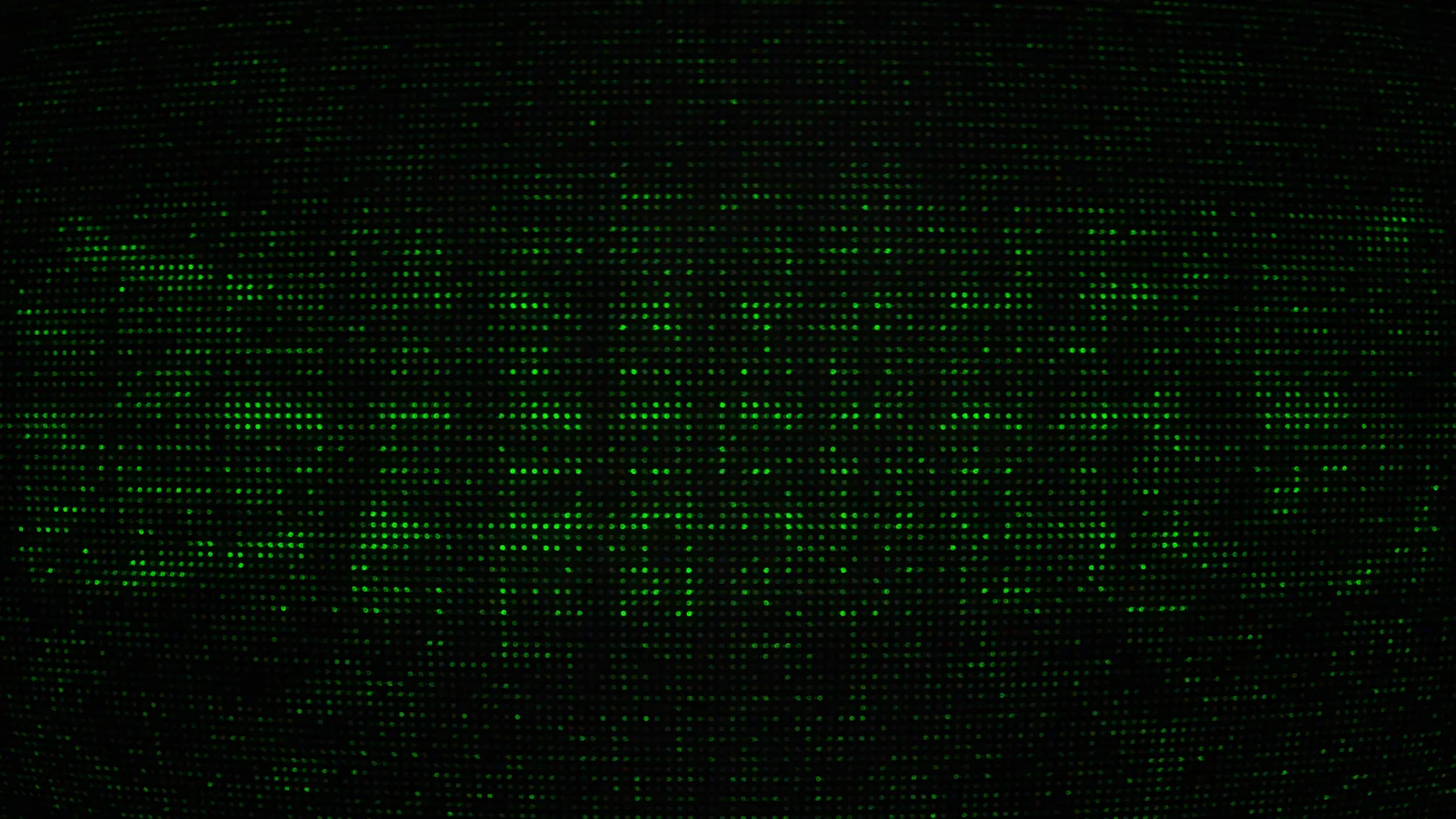 Points of green light on a black background, like an old screen